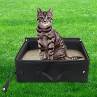 Nouvelle toilette pliable pour chat, portable, voyage, tissu Oxford 600D, imperméable, PVC, bac à litière pour chat, intérieur/extérieur, toilette pour animaux de compagnie