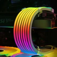 Cool Moon ordinateur émettant de la lumière ARGB ligne néon 8P/24PIN boîtier de carte mère barre lumineuse décoration de panneau de lampe en Stock en boîte