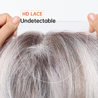Perruque Lace 13*6 en Fibre Synthétique de Haute Qualité, Ombré Gris Argenté, Coupe Bob Courte et Lisse, Douce et Respirante