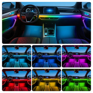 Luz Ambiental Interior para Auto Universal de 12V RGB, Control por Aplicación, Sincronización con Música, Tira LED, Kit de Decoración de Iluminación Ambiental - Product Image 4