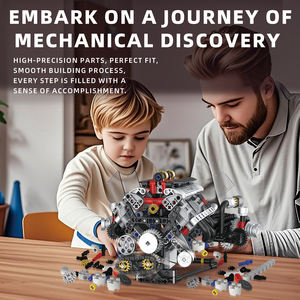 Coche deportivo súper deportivo con <span class=keywords><strong>motor</strong></span> <span class=keywords><strong>F1</strong></span>, coche de carreras con <span class=keywords><strong>motor</strong></span> eléctrico V8, bloques de construcción mecánicos, juguete de ensamblaje, modelo MOC, regalo navideño, venta al por mayor - Product Image 4