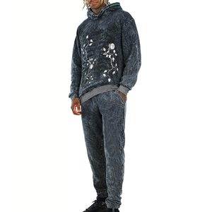 ชุดวอร์มผู้ชายแบบมีฮู้ดสไตล์ใหม่ล่าสุด ล้างสีแบบแอซิดวอช ผ้าฝ้าย 100% รับผลิตสีตามสั่ง บริการ OEM ผลิตจากโรงงานโดยตรง - Product Image 1