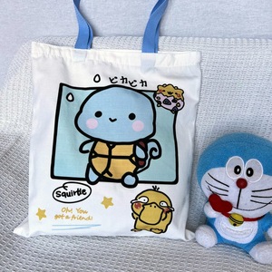 Bolsa de Compras Kawaii de Gran Capacidad, Bolsa de Hombro de Lona para Niños, Bolsa para Libros, Monedero, Bolsa de Pikachu con Llavero de Peluche - Product Image 1
