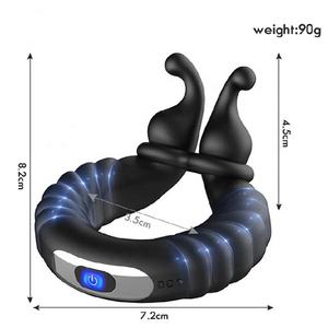 Waterdichte Siliconen Slak Vibrerende Haan <span class=keywords><strong>Ring</strong></span> 10 Frequenties Seksspeeltjes Voor Mannen Zachte Penisringen Om Het Gebruik Van De Ejaculatie Voor Volwassenen Te Vertragen - Product Image 2