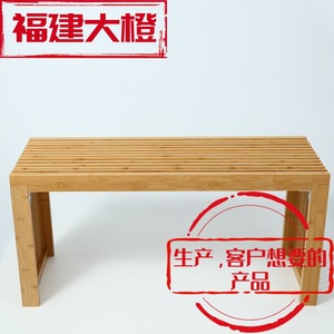 Bamboo Long Bench With Storage Home <b>Stool</b> And Ottoman For Living Room And <b>Bedroom</b> Furniture - Product Image 3