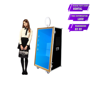 Cabina de Fotos con <span class=keywords><strong>Espejo</strong></span> Mágico de 65 Pulgadas en Oferta, Cámara e Impresora, Pantalla Táctil LED con Estuche de Transporte - Product Image 1