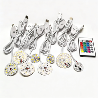 Puce LED 5V, carte source lumineuse monochrome, bicolore, multicolore, lampe de bureau DIY, veilleuse à intensité variable avec télécommande tactile
