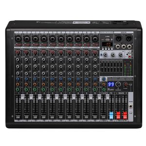 B12 Professional Audio Mixer <strong>12</strong> Channel with BT 5.0 USB MP3 Player, 99 DSP Effects, 48V Phantom Power and 7-Band Graphic EQ - Product Image 1