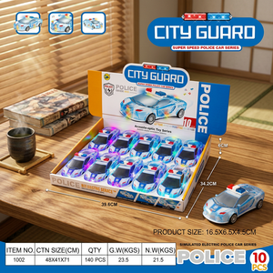 Voiture de police lumineuse à friction avec musique et feux clignotants pour enfants – Jouet pour jeu imaginatif - Product Image 1