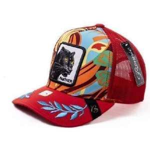 Gorra Trucker Panther Ajustable de Malla de 6 Paneles, Estilo Urbano, Bordada, Unisex, Transpirable, para Primavera/Verano, Uso Casual - Product Image 1