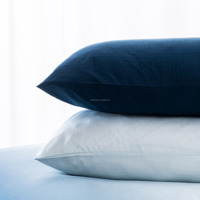 Bleu blanc dégradé chambre 100% coton couette housse de couette couette couvre-lit ensemble de literie avec taie d'oreiller 2 pièces