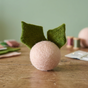 Handmade Pink <b>Felt</b> Ball Holly Leaf <b>Christmas</b> Decorations Customizable Assorted Bags Direct From Nepal 100pcs for Home Use - Product Image 2