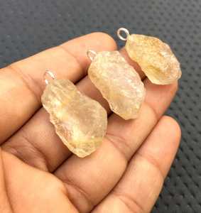 Top Qualité Naturel Doré Rutile Non Traité Pierre Précieuse Brute 3 Pièces 92.5 En Argent Sterling À La Main Pendentif En Gros - Product Image 2