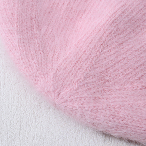 Sang Trọng Hai Lớp Dày Fluffy Bán Buôn Trống Biểu Tượng Tùy Chỉnh Mùa Đông Hat <span class=keywords><strong>Toque</strong></span> Phụ Nữ Sang Trọng Dài Len Dệt Kim Lông Ấm Beanies - Product Image 3