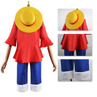 Gran oferta, disfraz de anime para juegos de rol, traje clásico con sombrero rojo para adultos y niños, fiesta de Carnaval de Halloween