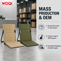 WOQI Siège de plage pliant sans pieds, chaise de sol rembourrée avec dossier, chaise longue ultra-plat portable pour pelouse OEM