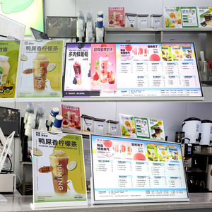 Pantalla de menú de mesa digital Reproductor de publicidad Tablero de menú de té de la leche Señalización digital de escritorio - Product Image 3