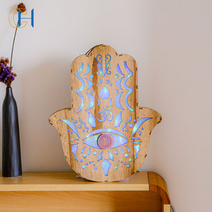 Lámpara de Madera <span class=keywords><strong>Hamsa</strong></span> Personalizable para Marcas, Etiqueta Privada, Exportación B2B, Solución de Decoración de Hogar de Lujo - Product Image 3