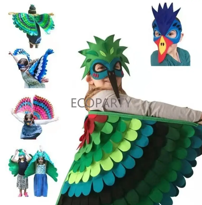 2023 ecowalson trẻ em động vật trang phục chim cảm thấy cánh vui vẻ Cosplay Halloween trang phục BƯỚM CÁNH