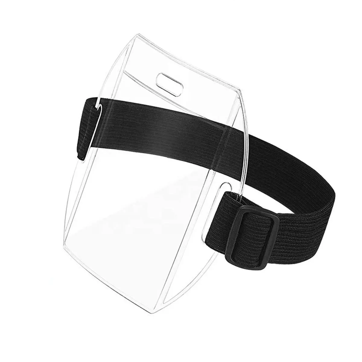 Porta carte da braccio con stemma in PVC trasparente di alta qualità con cinturino regolabile