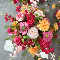 Boule de fleurs artificielles de luxe personnalisée DREA, arrangement de roses en soie rose, grandes décorations de table et centres de table pour mariage et banquets