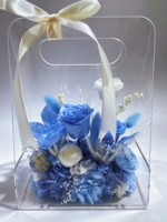 Boîte à fleurs décorative en acrylique faite à la main, forme carrée, durable (3-5 ans), respectueuse de l'environnement, pour la remise des diplômes, la fête des mères