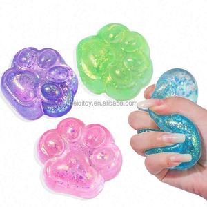 Juguete Blandito de Patas de Gato con Purpurina y Bolas de Azúcar, Antiestrés Sensorial para Adultos y Niños, Bolas de Levantamiento Lento Rellenas de Jarabe de Malta, Moldeables - Product Image 1