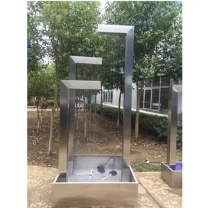 Cortina de cascada de metal para jardín, cortina de lluvia personalizada, acero al agua, al aire libre