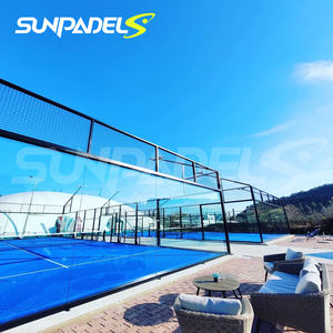 Terrain de padel classique sans entretien, dimensions standard 10x20M, poteaux anti-choc, avec gazon pour complexe de luxe - Product Image 5