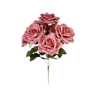 7 têtes de roses en soie couleur cappuccino pour décoration de mariage et de maison, roses artificielles, centre de table - Product Image 5
