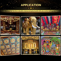 Vente directe d'usine Jinzi, feuille d'or K-Shield, feuille d'or 9*9 cm, papiers d'or pour statues de Bouddha, artisanat, décoration