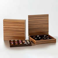 Caja de Regalo de Lujo para Dátiles de Chocolate de Ramadán, Caja de Almacenamiento de Chocolate de Nogal Mate Personalizada, Caja de Madera Reciclable con Tapa Abatible para Chocolate