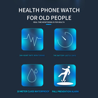 Montre connectée 4G VGK8 pour personnes âgées avec caméra, bracelet de sécurité, détection de chute, surveillance de la fréquence cardiaque, bouton d'appel SOS pour seniors