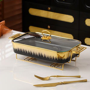 ชุดหม้อเซรามิกอุ่นอาหารหรูหรา ยูอาร์เทรน สำหรับเสิร์ฟบุฟเฟ่ต์ในโรงแรม พร้อมถาดและหม้อซุป - Product Image 5