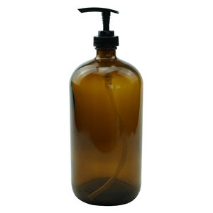 1000ml Boston Amber Glass Hand Wash <strong>Soap</strong> Bottles Empty Body Care with Screw Cap for Liquid <strong>Soap</strong> Packaging - Product Image 1