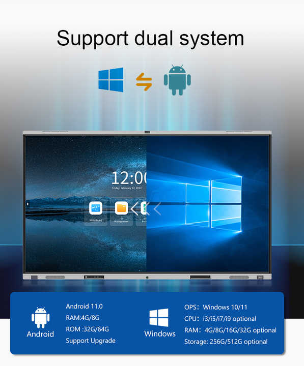 Amdox 65/75/86 Inch Interactive Smart Board for Schools Flat Panel ...