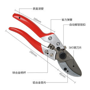 Sécateur de jardin Double Star en acier inoxydable SS-808, outil de taille pour branches de 20-30 mm, poignée rouge - Product Image 2
