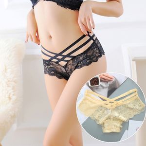 Dames Slipje Sexy Holle Rose Jacquard Slips Transparante Verleiding Gekruist Dunne Riem Damesondergoed - Product Image 1
