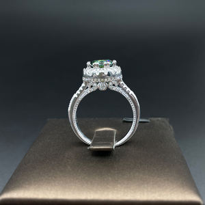 卸売ファッションラウンドインレイドピンクダイヤモンド<span class=keywords><strong>2</strong></span>カラットエメラルドモアッサナイトS925スターリングシルバーウェディング提案リング - Product Image 5