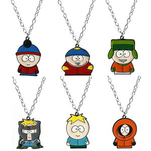 Classique dessin animé South park porte-clés bijoux Anime Figure Eric Cartman et <span class=keywords><strong>Kenny</strong></span> McCormick émail pendentif porte-clés collier - Product Image 1