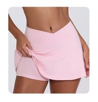 Ensemble de jogging pour femmes-Soutien-gorge et jupe en V-Tennis Wear Golf Running Training Exercise Shape Fitness Two in One Skirts Gym Sets