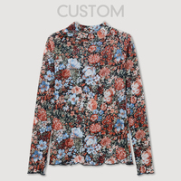 Chemise à manches longues en maille à col en V pour femmes Hesayep, décontractée, estivale, à imprimé floral léopard