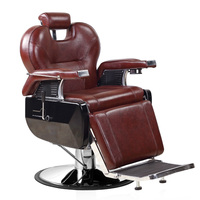 BEIMENG Fauteuil de Barbier Professionnel pour Hommes en Cuir Noir et Métal, Inclinable, pour Salon de Coiffure et de Beauté, Vente en Gros de Mobilier