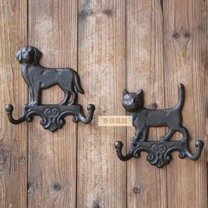 Crochet mural en fer forgé et fonte de style rétro européen pour cour, jardin, extérieur, décoration créative, porte-manteau, porte-clés - Product Image 2