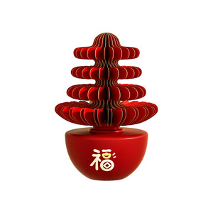 Decoraciones de Año Nuevo, Difusor Aromático para el Festival de Primavera, Diseño Geométrico Rojo, Adorno con Carácter Fu, Regalo para el Hogar u Oficina - Product Image 1