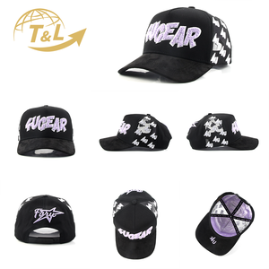 4UGEAR, venta al por mayor, Gorras, gorra de béisbol curvada, gorras Barbas con ala de ante negro, 5 paneles a Marco, gorras Dandy - Product Image 2