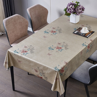 Nappe en PVC métallisé RNPT à bordure florale, avec support tissé, imperméable et facile à nettoyer, pour la salle à manger à domicile