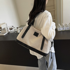 Logo personnalisé femmes toile mignon sac fourre-tout de voyage grande capacité sac à bandoulière de voyage sac de voyage de nuit - Product Image 4