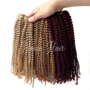 Cheveux Remy blonds européens Vmae non traités, double trame, ondulés <span class=keywords><strong>afro</strong></span>, 100% cheveux humains, tissage à double trame, fournisseur d'extensions - Product Image 4