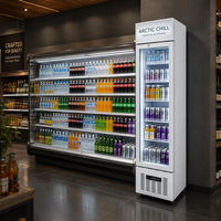 Réfrigérateur vertical compact en acier inoxydable pour boissons, idéal pour les magasins de détail et les supérettes